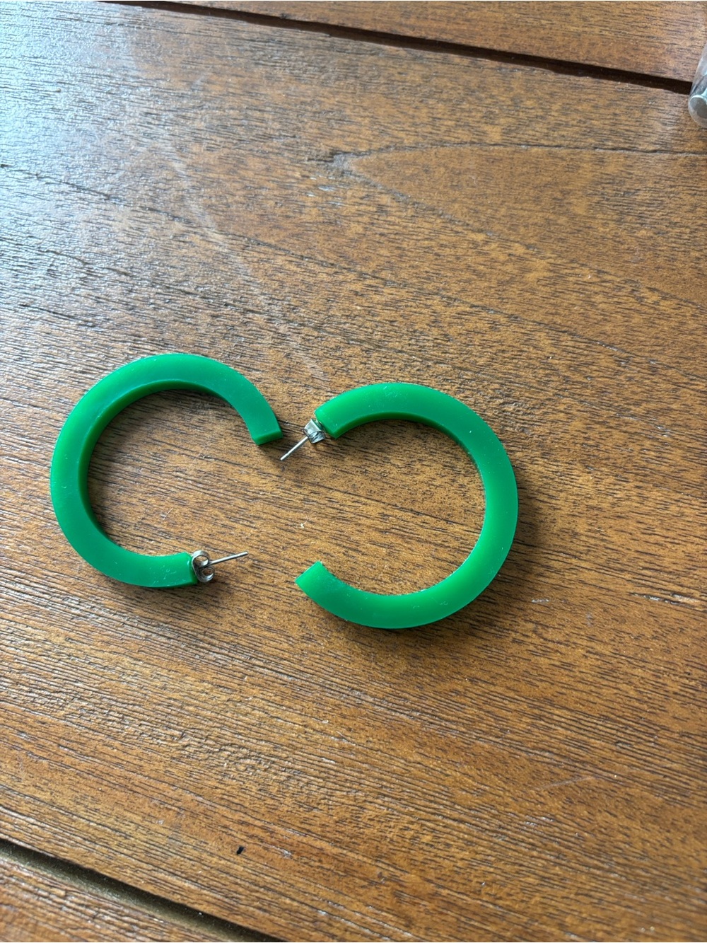 Green Acrylic Hoop Earrings - Women Jewelry